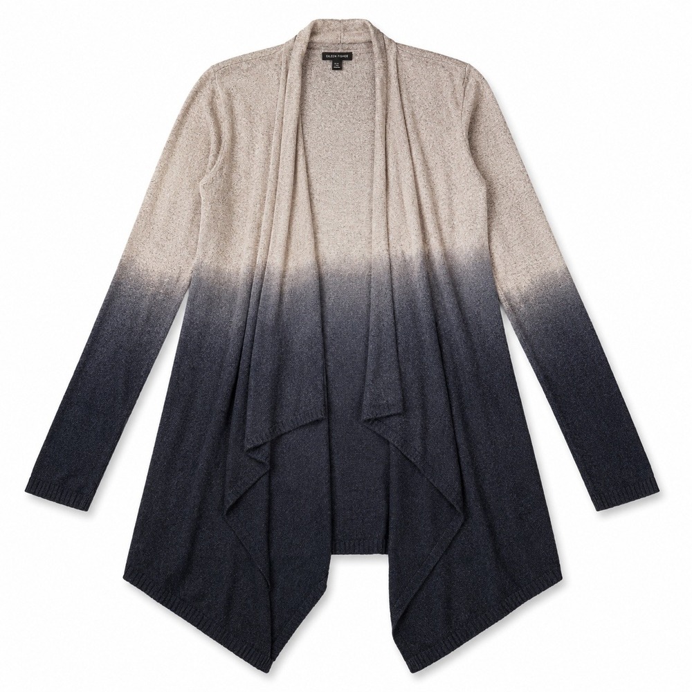 Barefoot Dreams Calypso Wrap Womens L/XL Gray Ombre CozyChic Lite Drape Cardigan